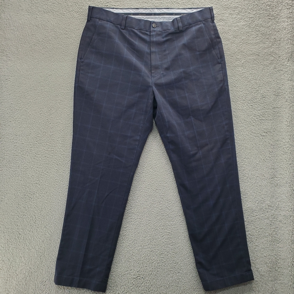 Brooks Brothers Clark Advantage Chino Pants Mens 36x30 Windowpane Plaid Blue